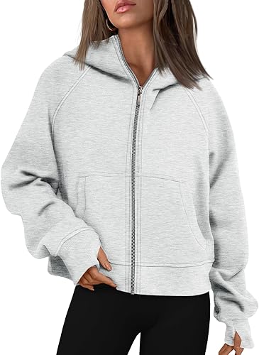 Automet Women’s Oversized Zip Up Hoodie